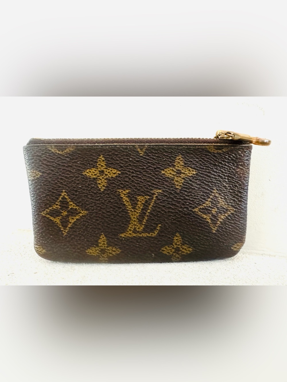LOUIS VUITTON Monogram Key Pouch Coin Purse Card Holder Vintage France - Picture 4 of 9